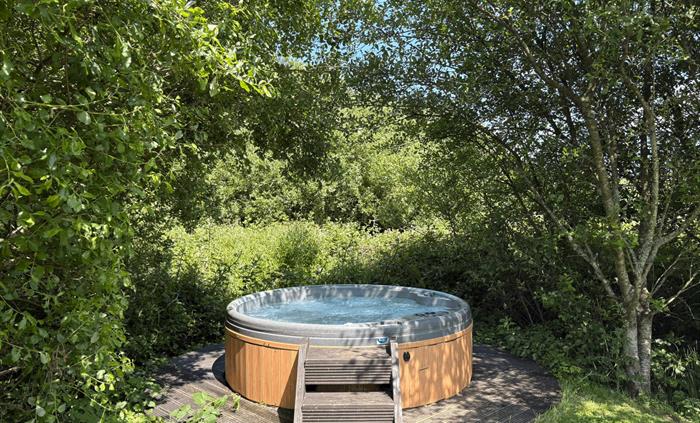 The private hot tub's of one of our safari tents
